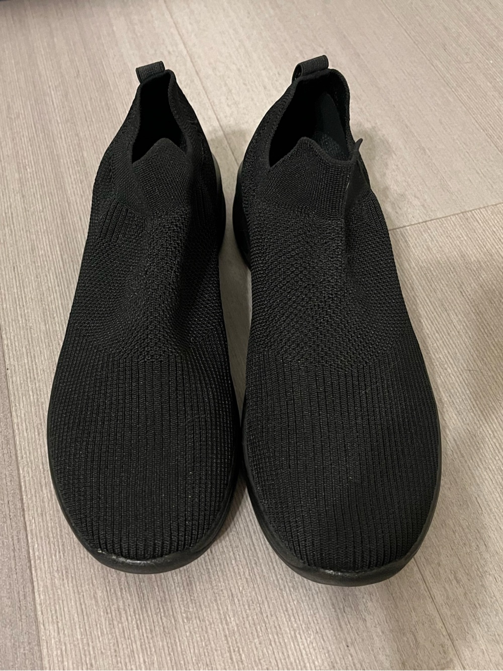 Black Slip-On Knit Sneakers
